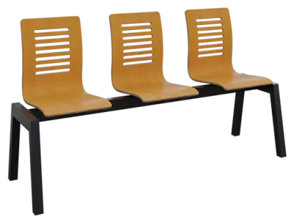 CARMEN 3, dřevěná lavice do čekárny, 3-sedák, buk, kostra černá